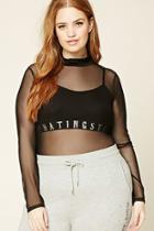 Forever21 Plus Size Layered Mesh Top