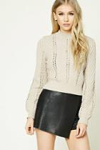 Forever21 Open-knit Panel Sweater