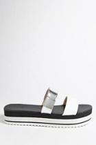 Forever21 Faux Leather Metallic Slides