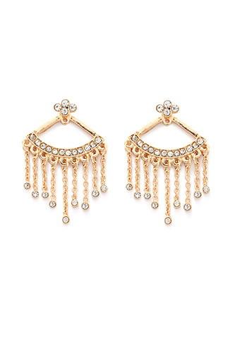 Forever21 Chained Rhinestone Ear Jackets