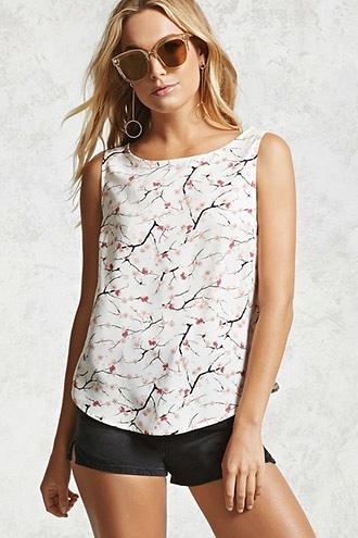 Forever21 Cherry Blossom Print Top
