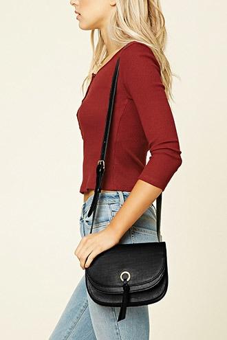 Forever21 Faux Leather Satchel Crossbody