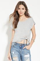 Love21 Women's  Contemporary Knot-front Tee