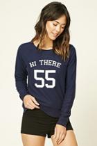 Forever21 Women's  Hi There Graphic Pj Pullover