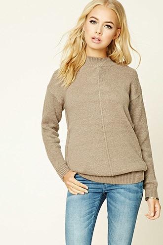 Love21 Women's  Taupe Contemporary Wool-blend Sweater