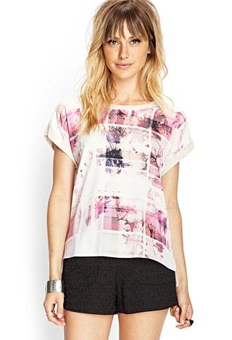 Forever21 Mixed Media Knit Tee