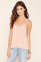Forever21 Women's  Mauve Eyelash Lace Cami