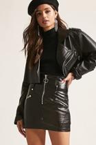 Forever21 Faux Leather Zip-up Skirt