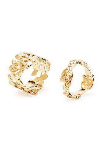 Forever21 Cutout Leaf Ring Set