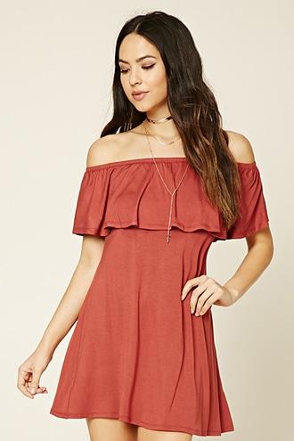 Forever21 Off-the-shoulder Flounce Dress