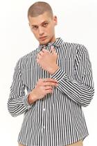 Forever21 Striped Button-front Pocket Shirt