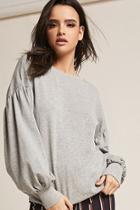 Forever21 Heathered Balloon-sleeve Top
