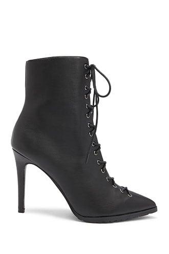 Forever21 Lemon Drop By Privileged Faux Leather Lace-up Booties