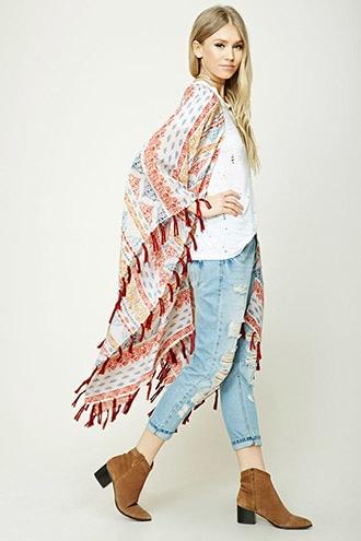 Forever21 Paisley Print Tasseled Shawl