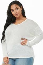 Forever21 Plus Size Semi-sheer Drop-shoulder Top