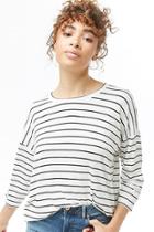 Forever21 Striped Boxy Crew Neck Top