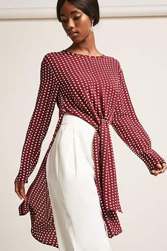 Forever21 Polka Dot Self-tie Tunic