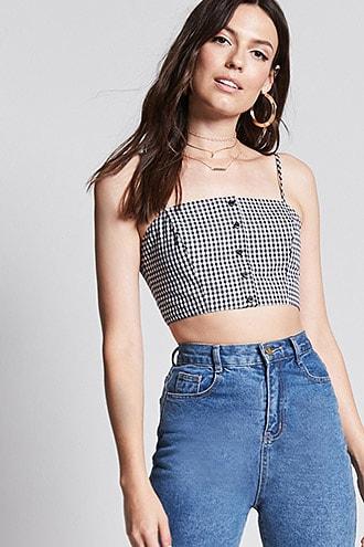 Forever21 Gingham Cropped Cami