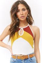 Forever21 Colorblock Cutout Halter Top