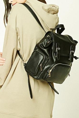 Forever21 Faux Leather Flap-top Backpack