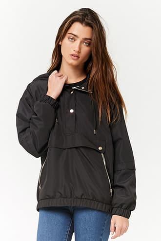 Forever21 Hooded Mesh-lined Anorak