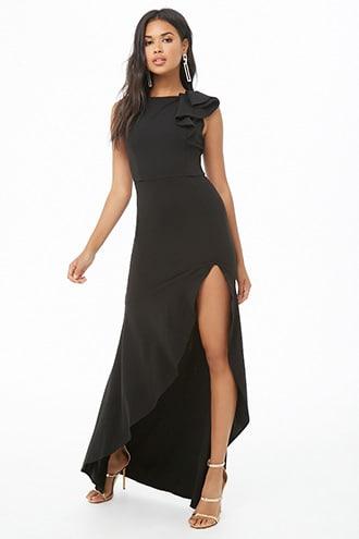 Forever21 Ruffled One-sleeve Maxi Dress