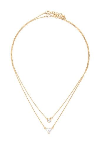 Forever21 Gold & Clear Rhinestone Necklace Set