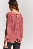 Forever21 Lace-up Marled Knit Sweater