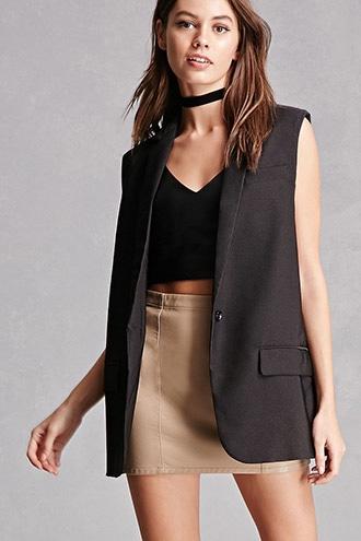 Forever21 Blush Noir Blazer Vest