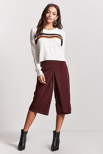 Forever21 Box Pleat Crepe Culottes