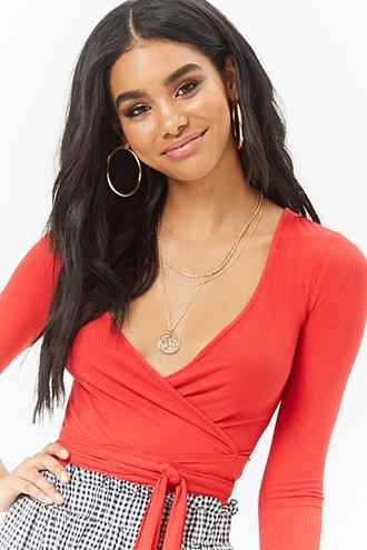 Forever21 Knot-front Crop Top
