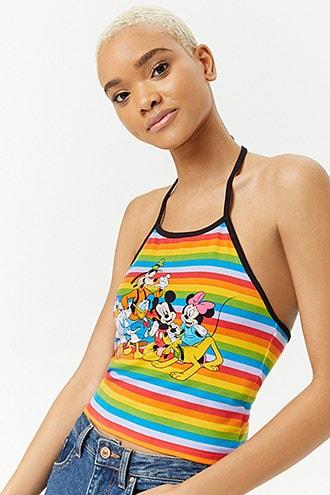 Forever21 Disney Striped Halter Top