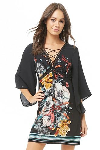 Forever21 Floral Print Crepe Dress