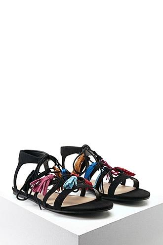 Forever21 Faux Suede Tasseled Sandals