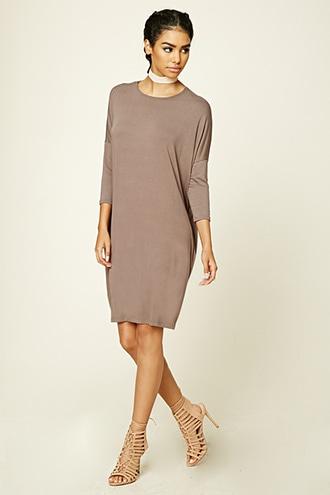 Forever21 Women's Cocoa Dolman T-shirt Dress