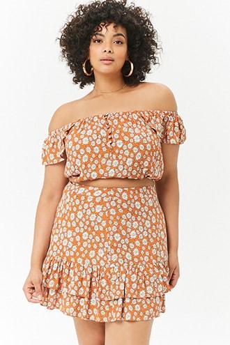 Forever21 Plus Size Tiered Daisy Skirt