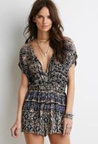 Forever21 Abstract Print Surplice Romper