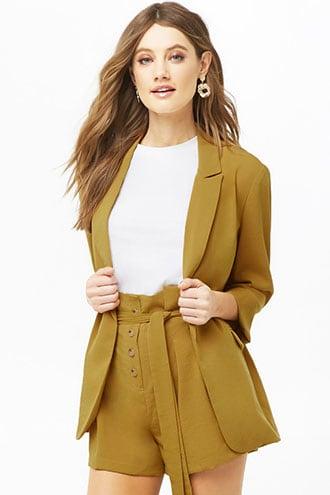 Forever21 Blazer & Paperbag Shorts Set