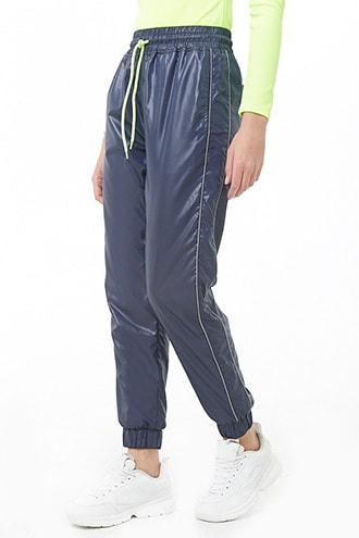 Forever21 Piped-trim Drawstring Wind Joggers