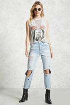 Forever21 Distressed Grommet Jeans