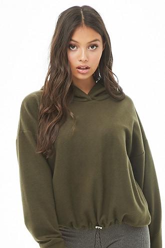 Forever21 Drawstring Fleece Hoodie
