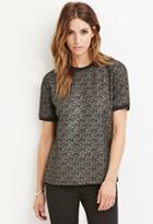Forever21 Women's  Metallic-flecked Top