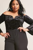 Forever21 Plus Size Off-the-shoulder Velvet Top