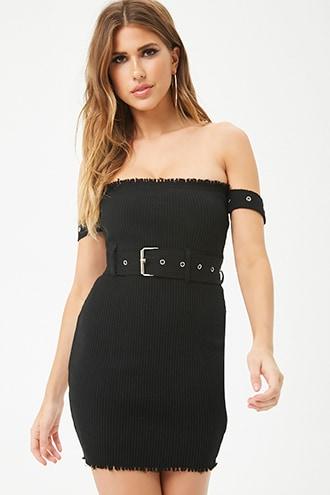 Forever21 Raw-cut Ribbed Tube Dress