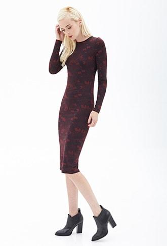 Forever21 Lace Print Midi Dress