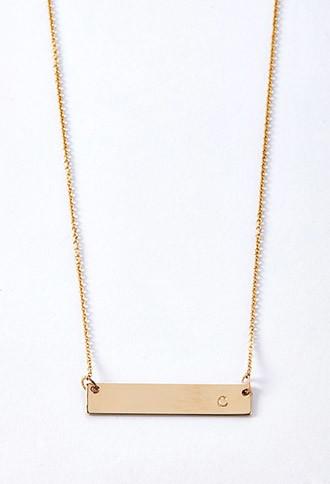 Forever21 Adorn512 Initial C Bar Necklace (gold)