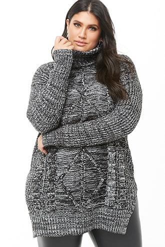 Forever21 Plus Size Heathered Turtleneck Sweater