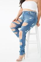 Forever21 Plus Size Destroyed Cutout Frayed-waist Jeans