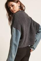 Forever21 Denim Sleeve Combo Sweater