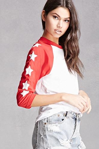 Forever21 Redwolf Star Raglan Tee